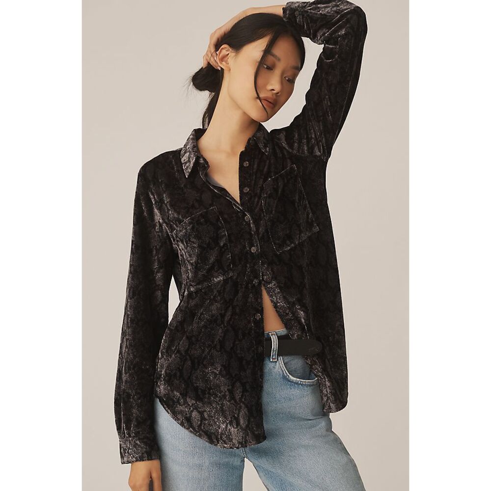 The Hadley Relaxed Buttondown Shirt by Pilcro: Velvet Edition L NWT